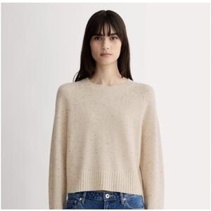 EVERLANE The Speckled Donegal   Crew Sweater in Cashmere